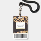 Modern Black Gold Cheetah Leopard Animal Print Ausweis (Rückseite mit Lanyard)