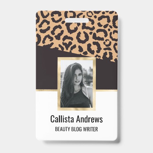 Modern Black Gold Cheetah Leopard Animal Print Ausweis (Vorderseite)