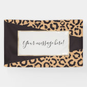 Modern Black Gold Cheetah Leopard Animal Print Banner (Horizontal)
