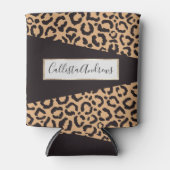 Modern Black Gold Cheetah Leopard Animal Print Dosenkühler (Vorderseite)