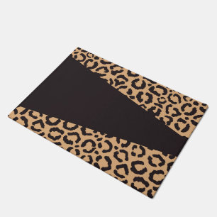Modern Black Gold Cheetah Leopard Animal Print Fußmatte