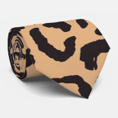 Modern Black Gold Cheetah Leopard Animal Print Krawatte (Gerollt)