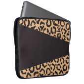 Modern Black Gold Cheetah Leopard Animal Print Laptopschutzhülle (Vorne Rechts)