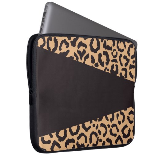 Modern Black Gold Cheetah Leopard Animal Print Laptopschutzhülle (Vorne Rechts)