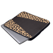 Modern Black Gold Cheetah Leopard Animal Print Laptopschutzhülle (Vorne Knopf)