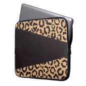 Modern Black Gold Cheetah Leopard Animal Print Laptopschutzhülle (Vorderseite Links)