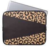 Modern Black Gold Cheetah Leopard Animal Print Laptopschutzhülle (Vorderseite)