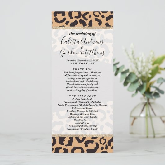 Modern Black Gold Cheetah Leopard Animal Print Programm (Stehend Vorderseite)