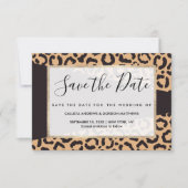 Modern Black Gold Cheetah Leopard Animal Print Save The Date (Vorderseite)