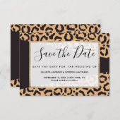 Modern Black Gold Cheetah Leopard Animal Print Save The Date (Vorne/Hinten)