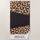 Modern Black Gold Cheetah Leopard Animal Print Strandtuch (Vorderseite)