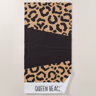 Modern Black Gold Cheetah Leopard Animal Print Strandtuch