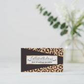 Modern Black Gold Cheetah Leopard Animal Print Visitenkarte (Stehend Vorderseite)