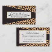 Modern Black Gold Cheetah Leopard Animal Print Visitenkarte (Vorne/Hinten)