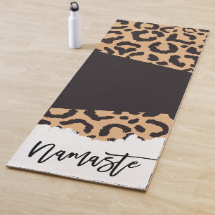 Modern Black Gold Cheetah Leopard Animal Print Yogamatte