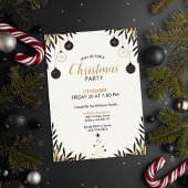 Modern Black Gold Christmas Party Invitation Einladung