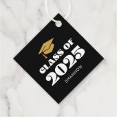 Modern Black Gold Class 2025 Vielen Dank Geschenkanhänger (Vorderseite)