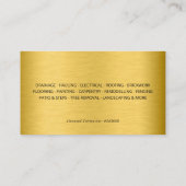 Modern Black Gold Construction Building Visitenkarte (Rückseite)