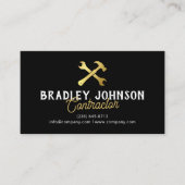 Modern Black Gold Construction Building Visitenkarte (Vorderseite)