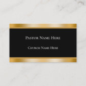 Modern Black & Gold Custom Text Church Pastor  Visitenkarte (Vorderseite)