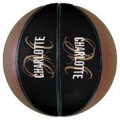 Modern Black Gold-Drehbuch Name Basketball (Vertikal)
