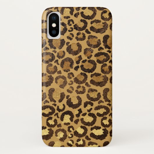 Modern Black Gold Foil Cheetah Tiermuster Case-Mate iPhone Hülle (Rückseite)