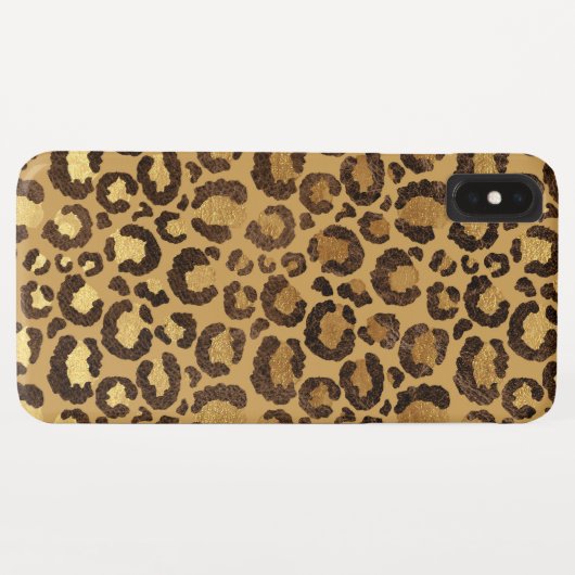Modern Black Gold Foil Cheetah Tiermuster Case-Mate iPhone Hülle (Rückseite (Horizontal))