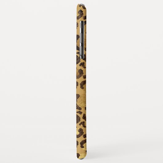 Modern Black Gold Foil Cheetah Tiermuster Case-Mate iPhone Hülle (Hinten/Links)