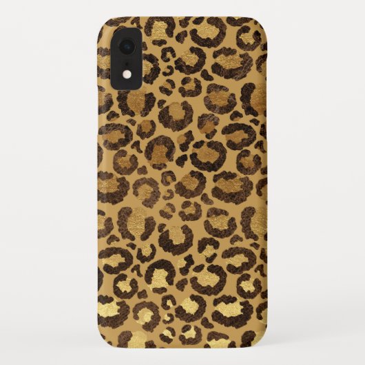 Modern Black Gold Foil Cheetah Tiermuster Case-Mate iPhone Hülle (Rückseite)
