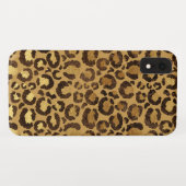 Modern Black Gold Foil Cheetah Tiermuster Case-Mate iPhone Hülle (Rückseite (Horizontal))