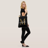 Modern Black Gold Girly Chic Monogram Name Tasche (Am Model)