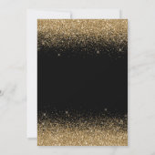 Modern Black Gold Glitzer Ballon 30. Geburtstag Einladung (Rückseite)