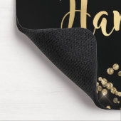 Modern Black Gold Glitzer Confetti Monogram Mousepad (Ecke)