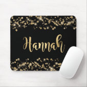 Modern Black Gold Glitzer Confetti Monogram Mousepad (Mit Mouse)
