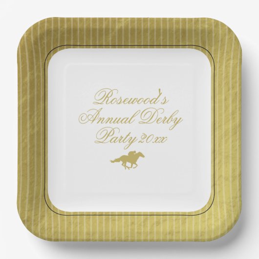 Modern Black & Gold Horse Race Derby Equestrian Pappteller (Vorderseite)