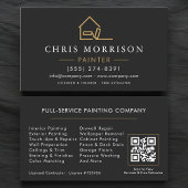 Modern Black Gold House Painter QR Code Visitenkarte