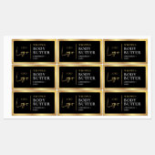 Modern Black Gold Logo Body Butter Jar Waterproof Etiketten (Blatt)