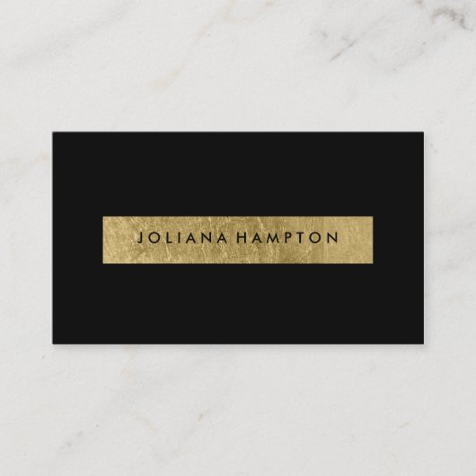 Modern Black Gold Luxe Business Card, Folie Visitenkarte (Vorderseite)