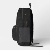Modern Black Gold Luxury Monogram Minimalistisch Bedruckter Rucksack (Rechts)