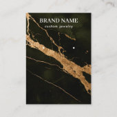 Modern Black Gold Marble Jewelry Display Card Visitenkarte (Vorderseite)