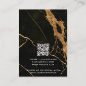 Modern Black Gold Marble Jewelry Display Card Visitenkarte (Rückseite)