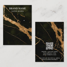 Modern Black Gold Marble Jewelry Display Card Visitenkarte