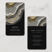 Modern Black Gold Marmor Design Designer Visitenkarte (Vorne/Hinten)