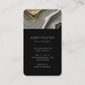 Modern Black Gold Marmor Design Designer Visitenkarte (Rückseite)
