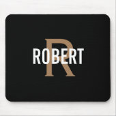 Modern Black gold monogram men name mouse pad Mousepad (Vorne)