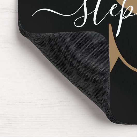 Modern Black Gold Monogram Mousepad (Ecke)