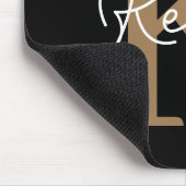 Modern Black Gold Monogram Script Mousepad (Ecke)