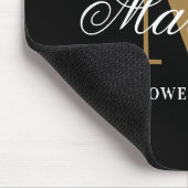 Modern Black Gold Monogram Script Mousepad (Ecke)