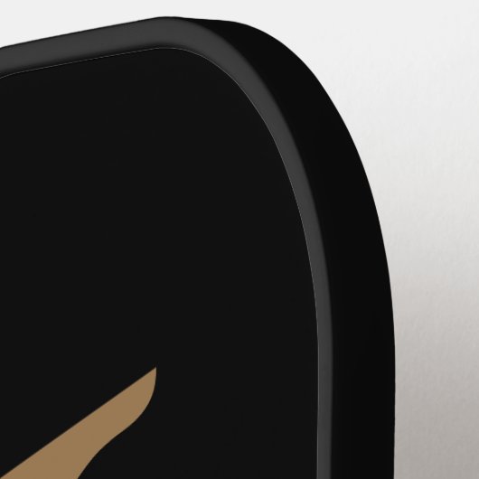 Modern Black Gold Monogram Script Pickleball Schläger (Linke Seite)