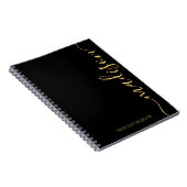 Modern Black Gold Name Monogram ErstNotebook Notizblock (Rechte Seite)